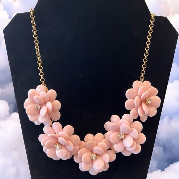 J. Crew Jewelry - J Crew Vintage Pink Chunky Flowers Necklace